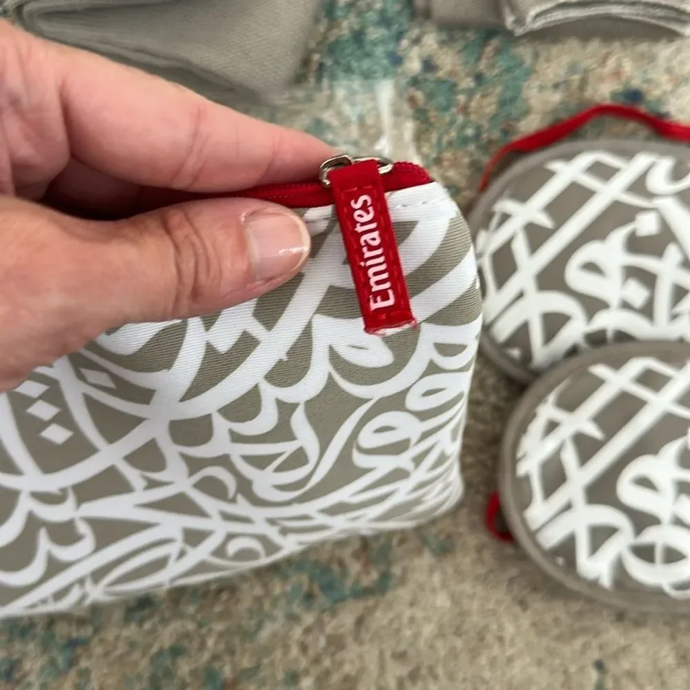 NEW Emirates Airlines Toiletries Bag with Doubles